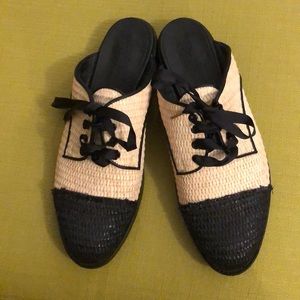 Angela Scott- slip on Raffia Oxfords